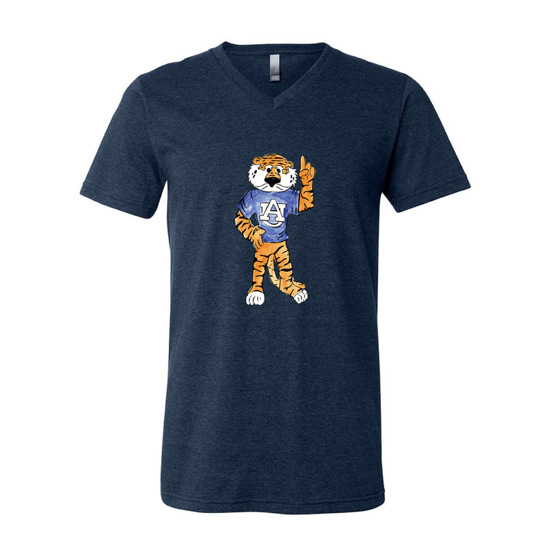 The Full Body Aubie | Heather Navy V-Neck Tee