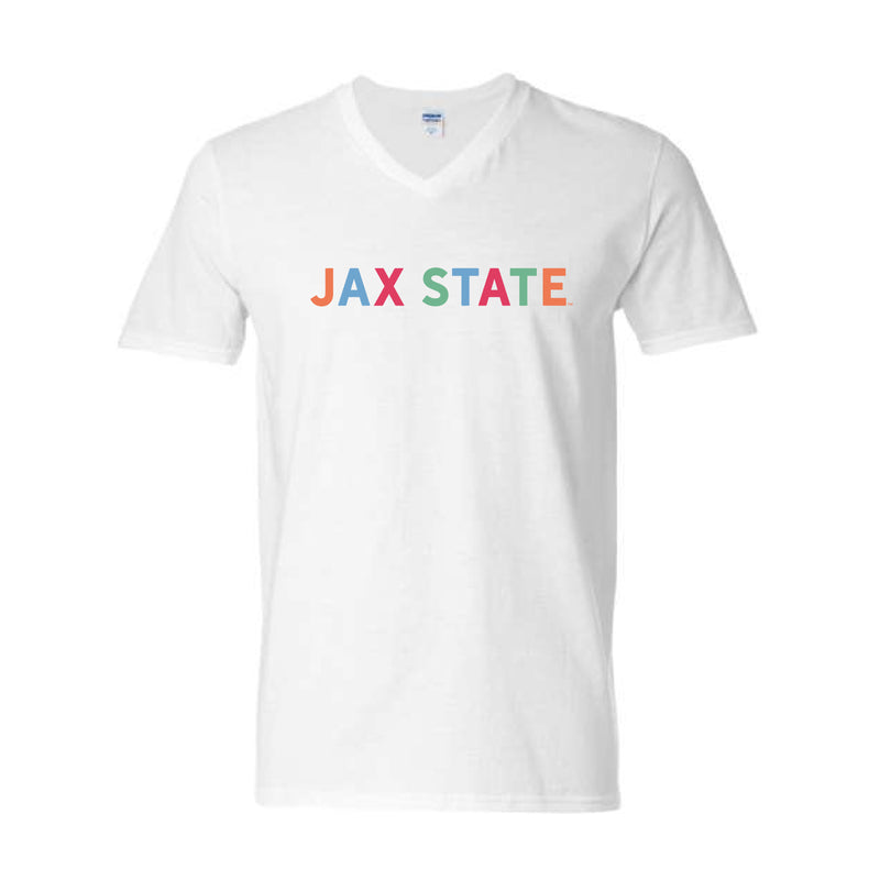 The Jax State Multi | White V-Neck Tee