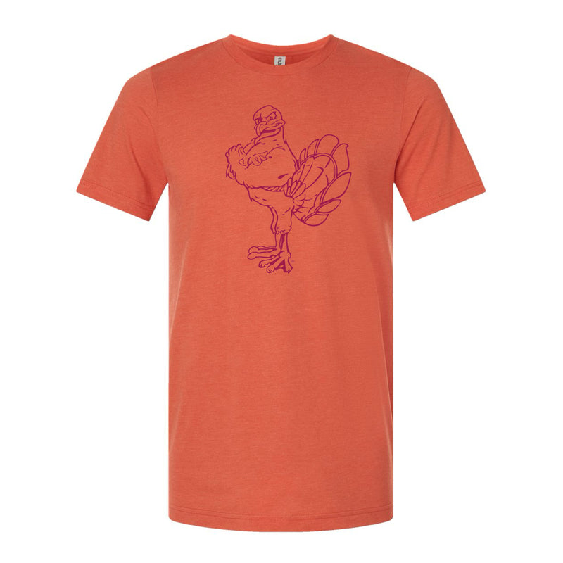 The Full Body Hokie Outline  | Heather Orange Tee