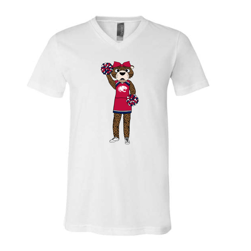 The Full Body Miss Pawla | Adult White V-Neck Tee