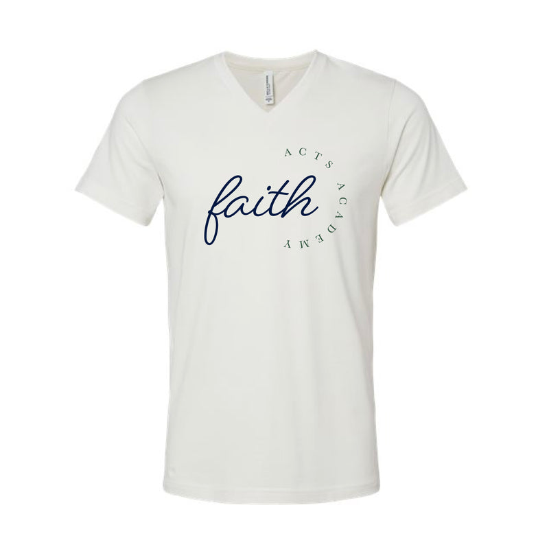 The Faith Script | Vintage White V-Neck Tee