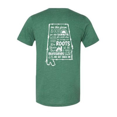 The Faith, Family, Farm | Heather Grass Green V-Neck Tee