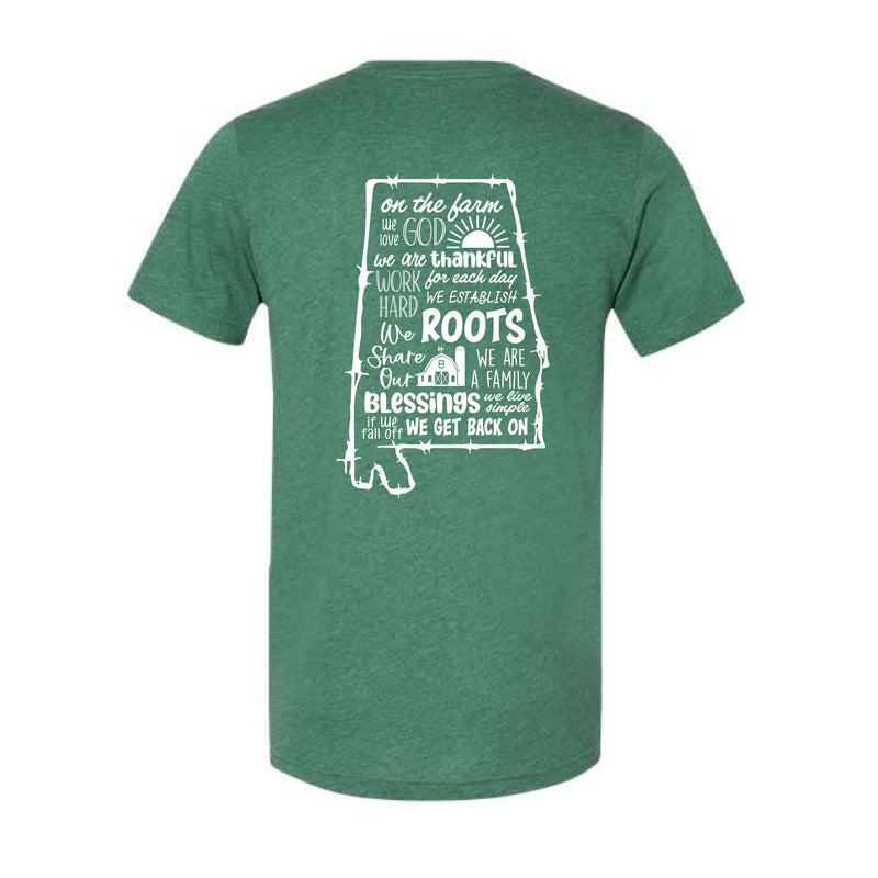 The Faith, Family, Farm | Heather Grass Green V-Neck Tee