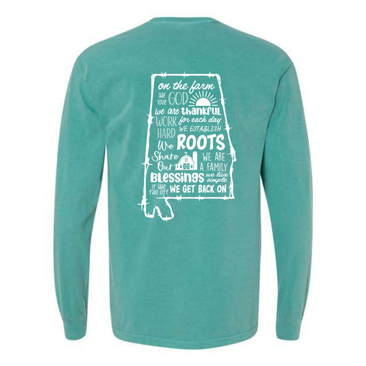 The Faith, Family, Farm | Seafoam Long Sleeve Tee
