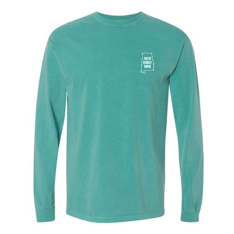 The Faith, Family, Farm | Seafoam Long Sleeve Tee