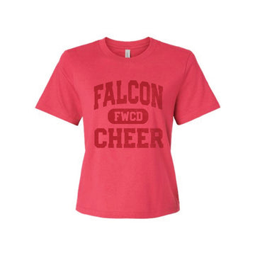 The Falcon Cheer | Adult Vintage Red Crop Tee