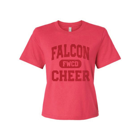 The Falcon Cheer | Adult Vintage Red Crop Tee