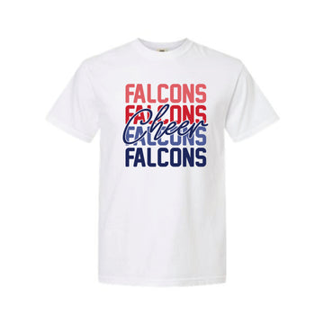 The Falcons Cheer Repeat | Adult White Tee