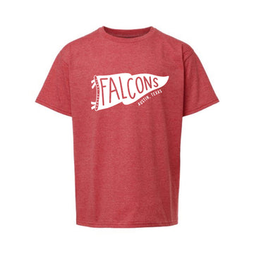 The Falcons Flag | Youth Heather Red Tee