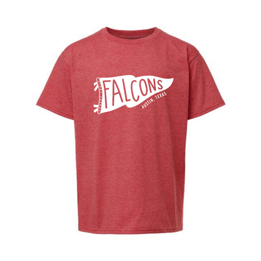 The Falcons Flag | Youth Heather Red Tee