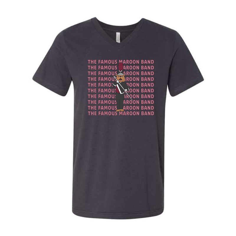 The Famous Maroon Band | Dark Grey V-Neck Tee
