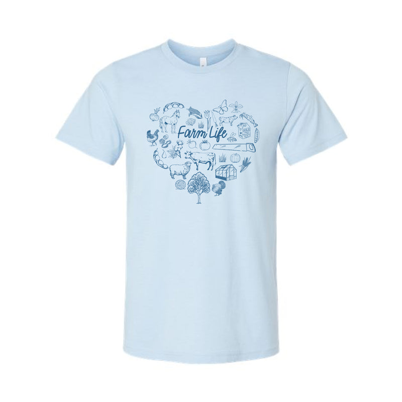 The Farm Life | Adult Heather Baby Blue Tee