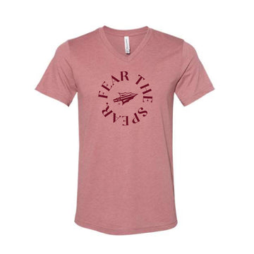 The Fear the Spear Circle | Heather Mauve V-Neck Tee