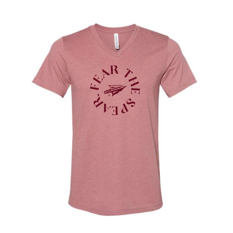 The Fear the Spear Circle | Heather Mauve V-Neck Tee