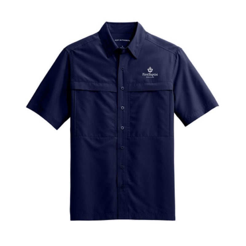 The First Baptist Dallas Logo | Embroidered True Navy Tee