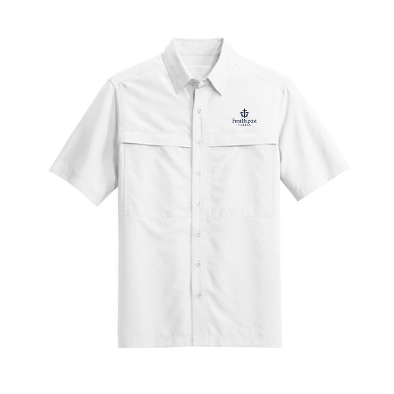 The First Baptist Dallas Logo | Embroidered White Tee