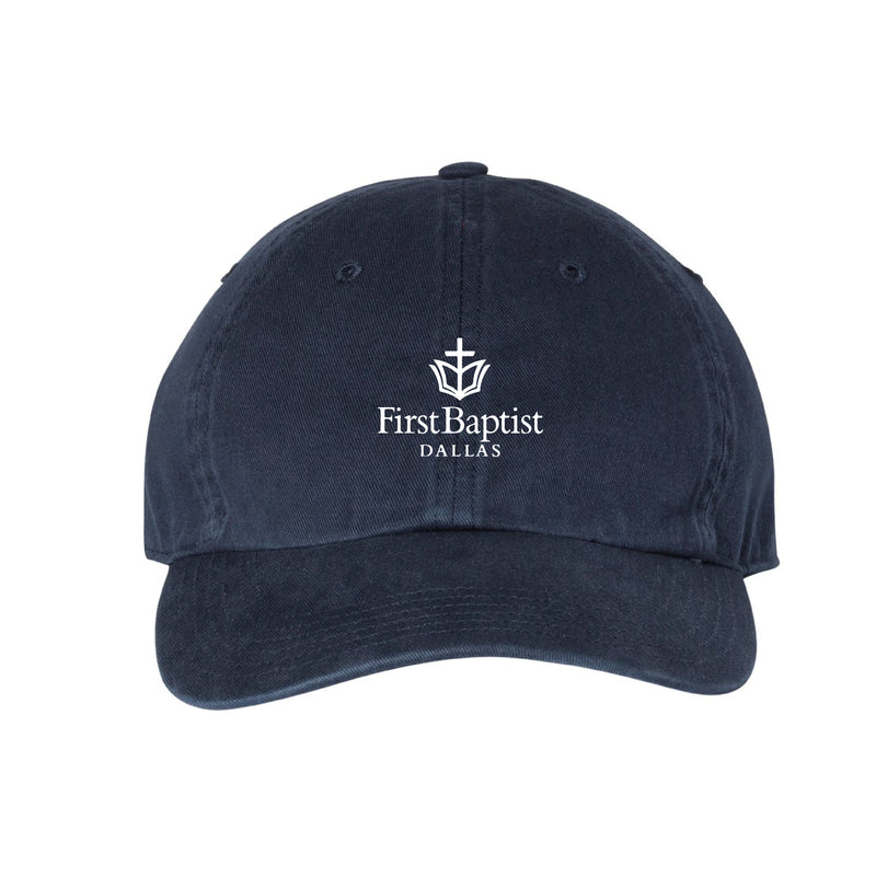 The First Baptist Dallas Logo | Embroidered Navy Richardson Dad Hat