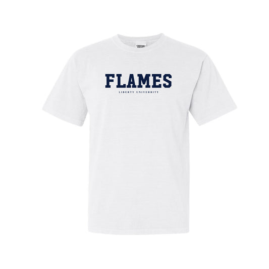 The Flames Block | White Tee