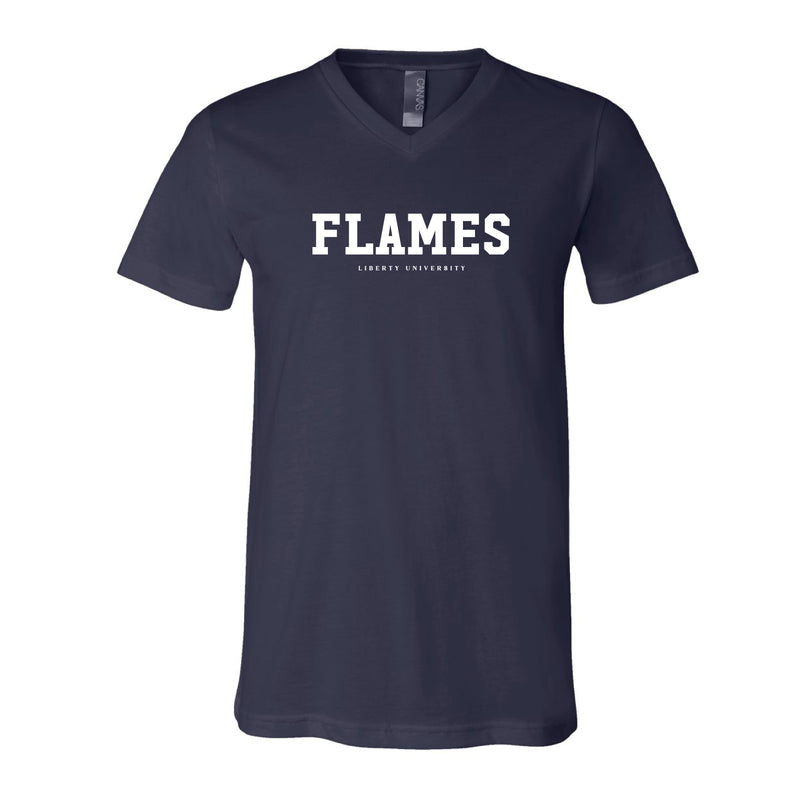 The Flames Block | Navy V-Neck Tee