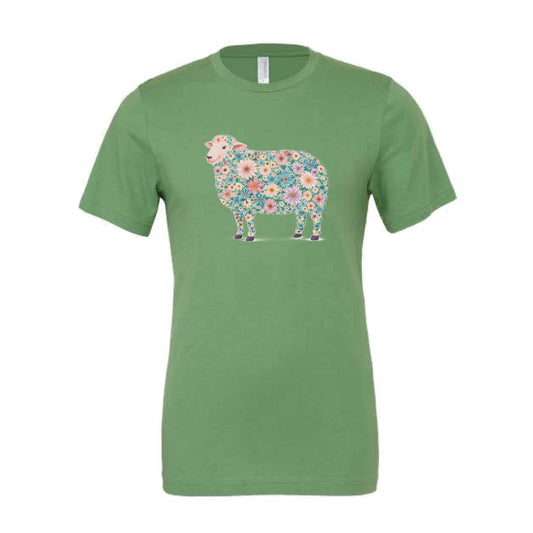The Floral Watercolor Sheep | Adult Leaf Tee