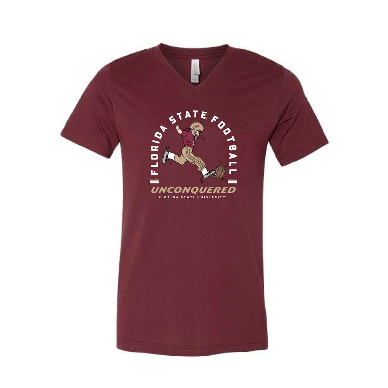 The Florida State Football Arch | Heather Cardinal V-Neck Tee