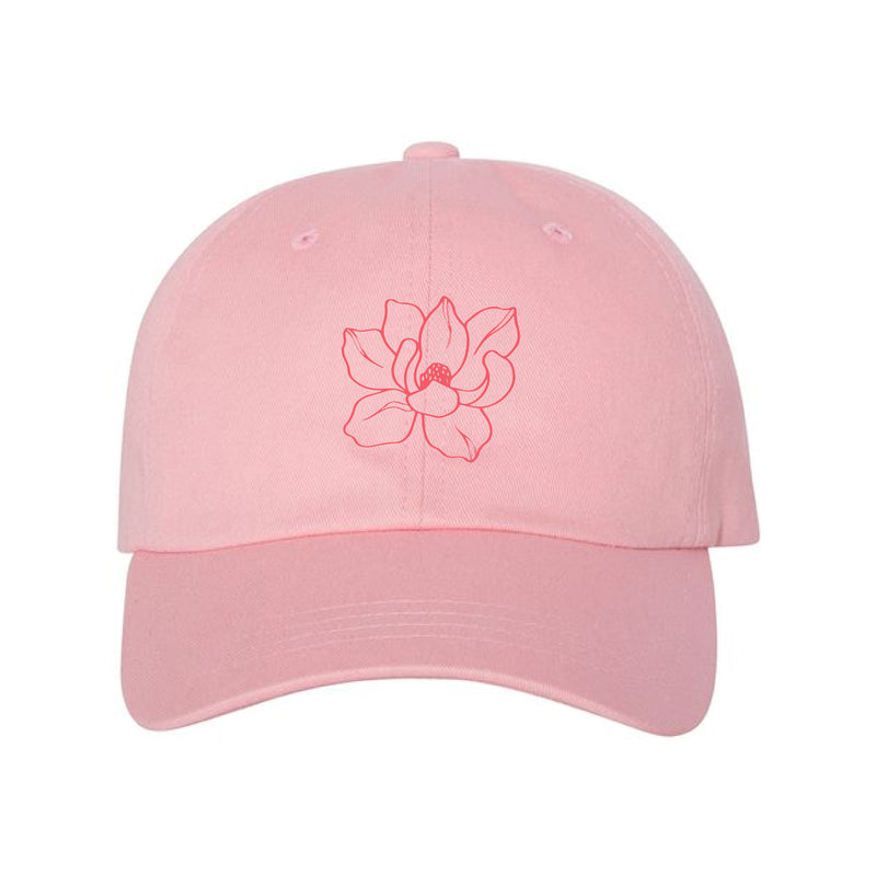 The Flower Logo | Embroidered Pink Dad Hat