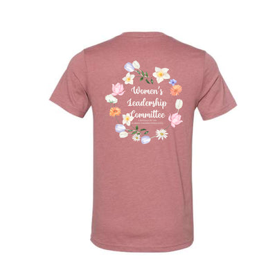 The Flower Wreath 1 | Heather Mauve V-Neck Tee