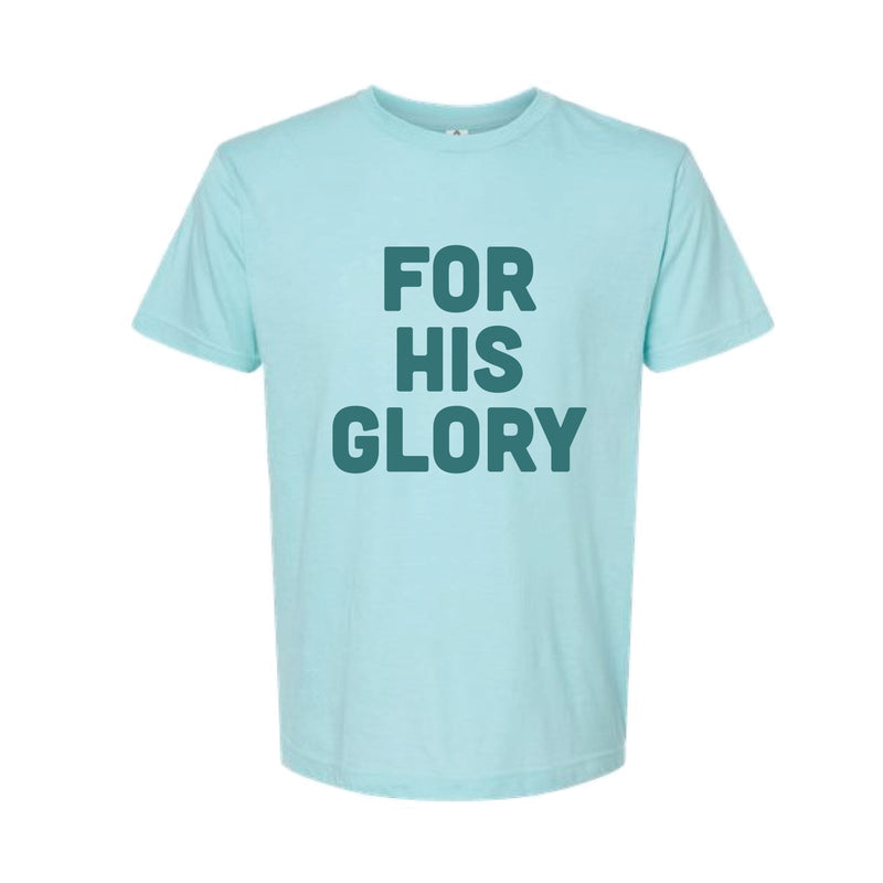 The For His Glory Block | Heather Purist Blue Oversized Tee