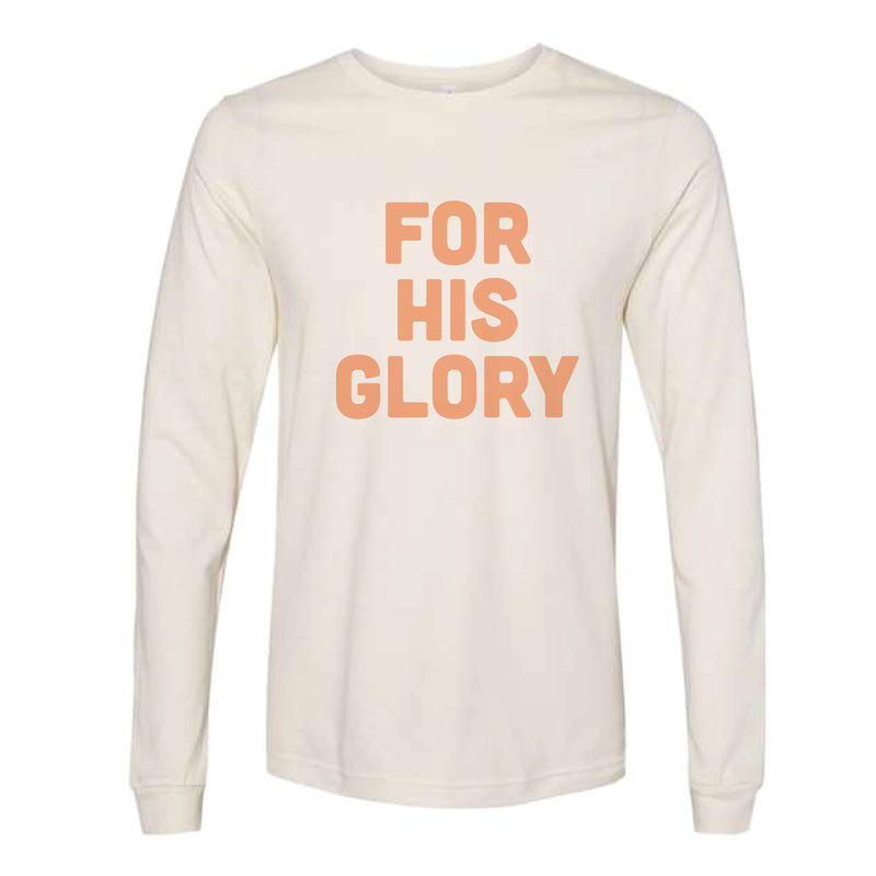 The For His Glory Block | Natural Long Sleeve Tee