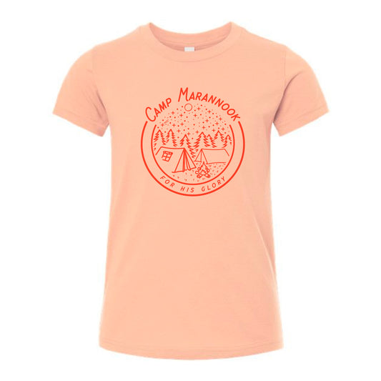 The For His Glory Scenic Circle | Peach Youth Tee