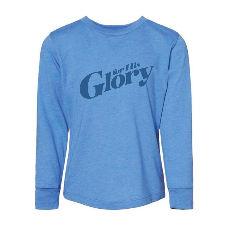 The For His Glory | Columbia Blue Toddler Long Sleeve Tee