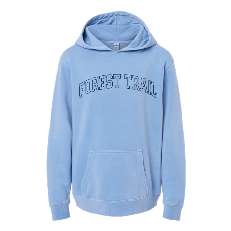 The Forest Trail Arch | Pigment Light Blue Youth Hooded Sweatshirt