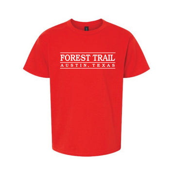The Forest Trail Collegiate | Youth Red Tee