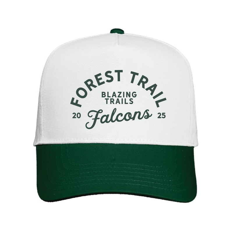 The Forest Trail Falcons Arch | Embroidered White/ Forest Green Cap