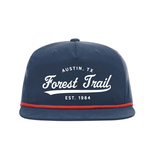 The Forest Trail Script | Navy/ Red Richardson Rope Hat