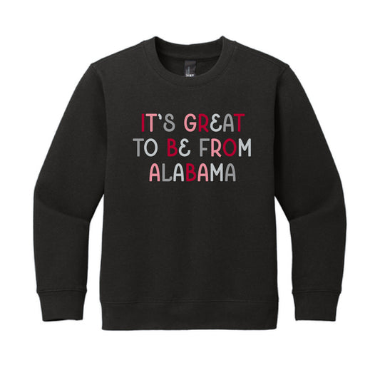 The From Alabama Multi | Youth Black Sweatshirt