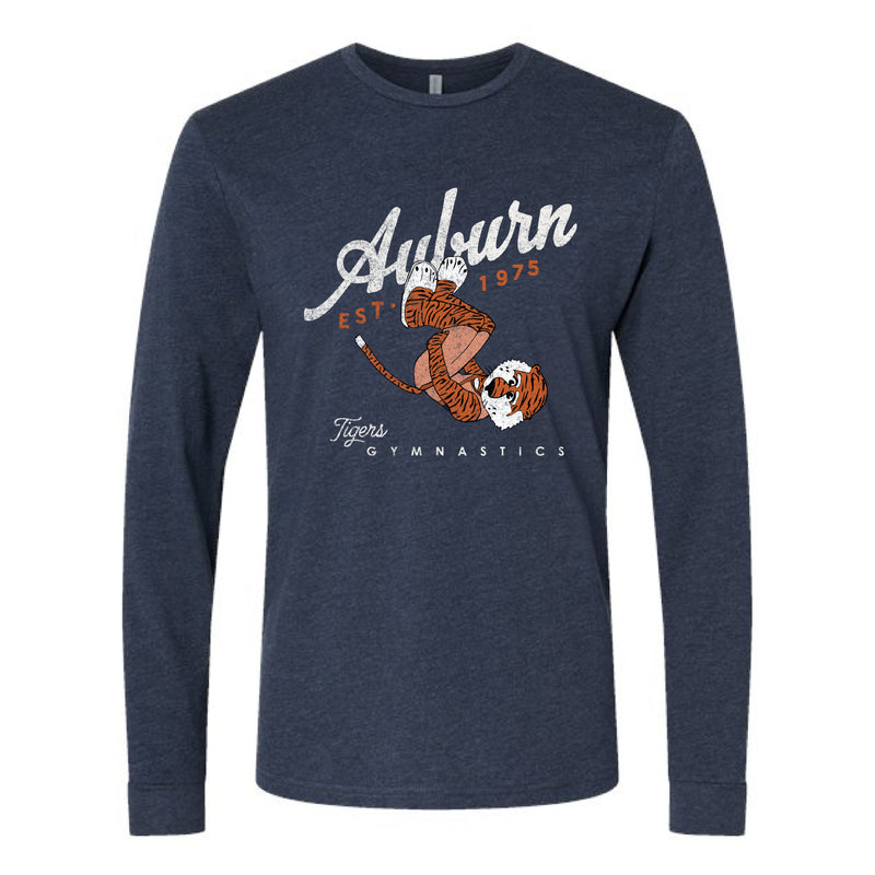 The Front Tuck Aubie Gymnastics | Adult Midnight Navy Long Sleeve