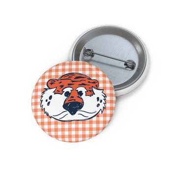 The Gingham Aubie Head Button