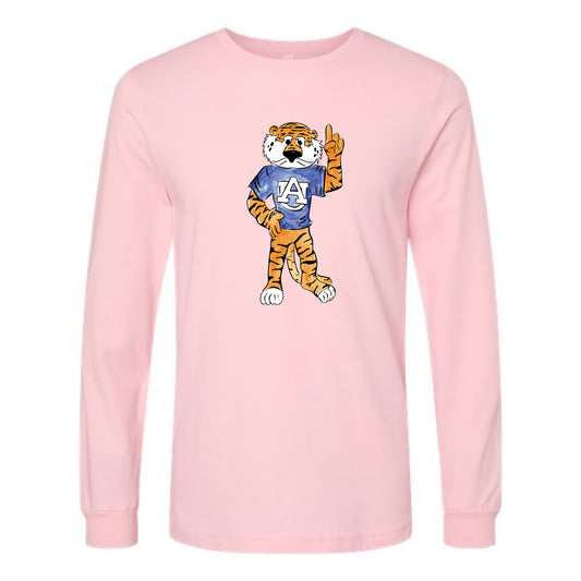 The Full Body Aubie | Pink Long Sleeve Tee