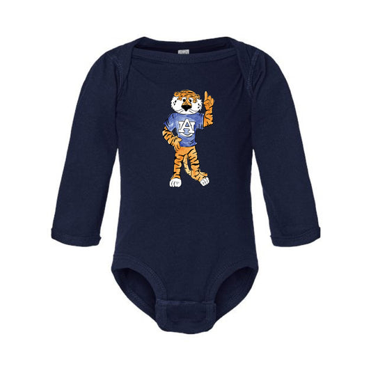 The Full Body Aubie | Baby Navy Long Sleeve Onesie