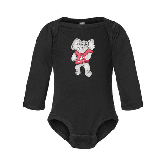 The Vintage Big Al | Baby Black Long Sleeve Onesie