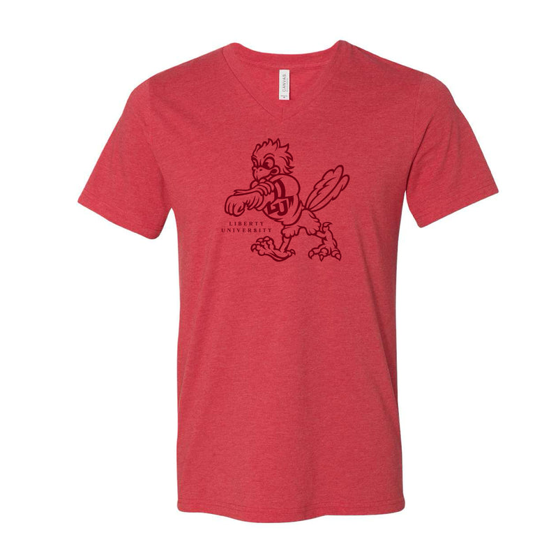 The Full Body Sparky Outline | Heather Red V-Neck Tee