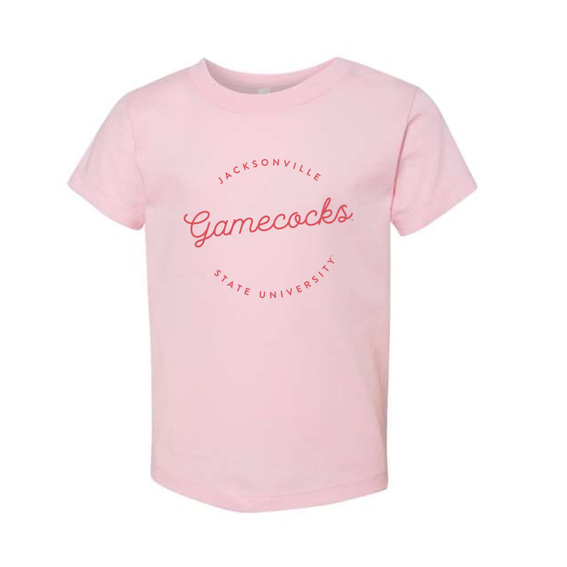 The Gamecocks Script Circle | Toddler Pink Tee