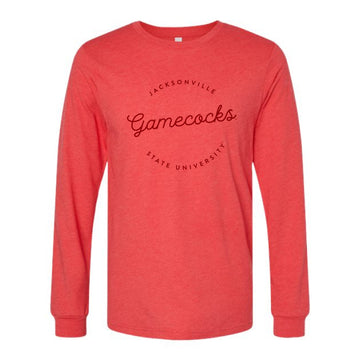 The Gamecocks Script Circle | Heather Red Long Sleeve
