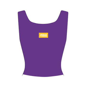 The Alli Airy Tank Geaux Tigers Woven Label | Purple