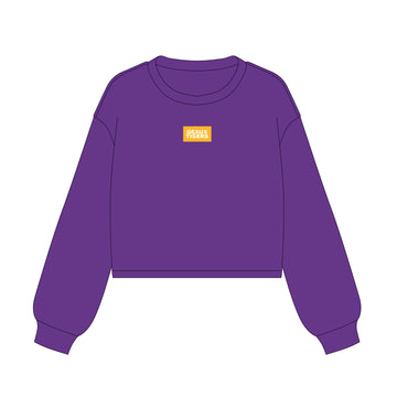 The Becca Boxy Crewneck Geaux Tigers Woven Label | Youth Purple