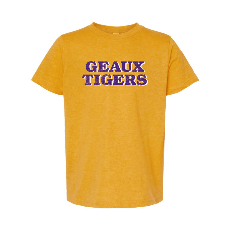 The Geaux Tigers Block | Youth Heather Mellow Yellow Tee