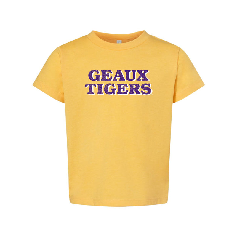 The Geaux Tigers Block | Toddler Heather Yellow Gold Tee