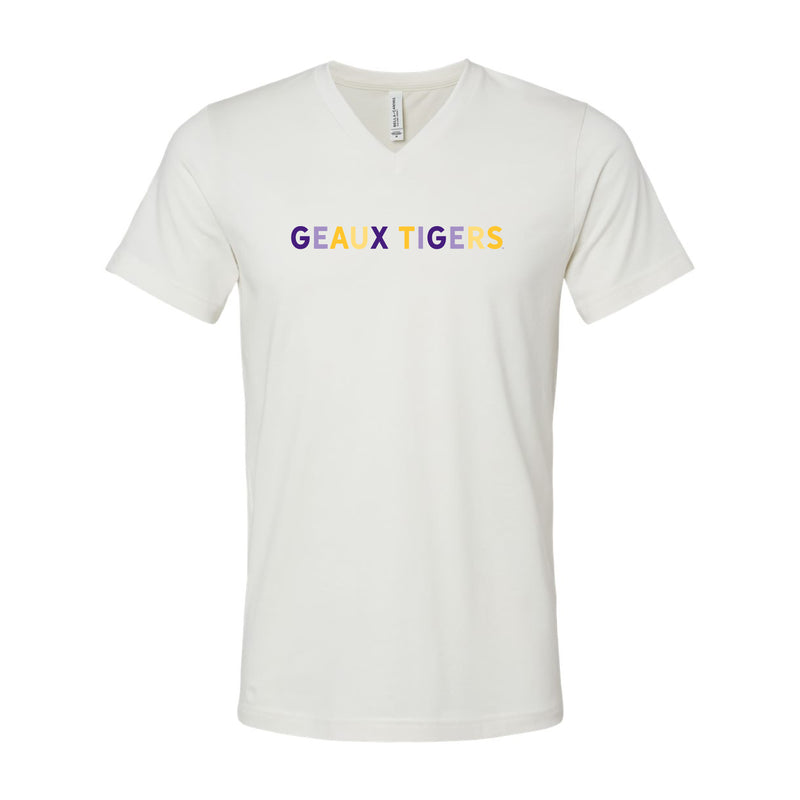 The Geaux Tigers Multi | Vintage White V-Neck Tee