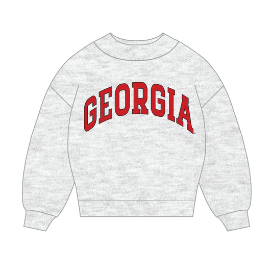 The Madi Classic Mockneck Georgia Applique | Youth Ash